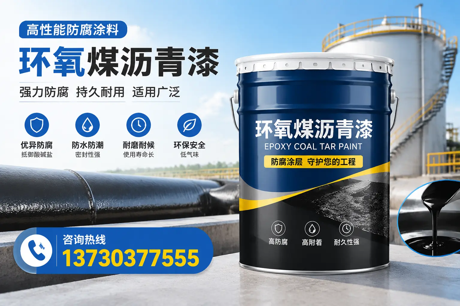 环氧煤沥青漆的耐久性分析，适合内乡的使用场景